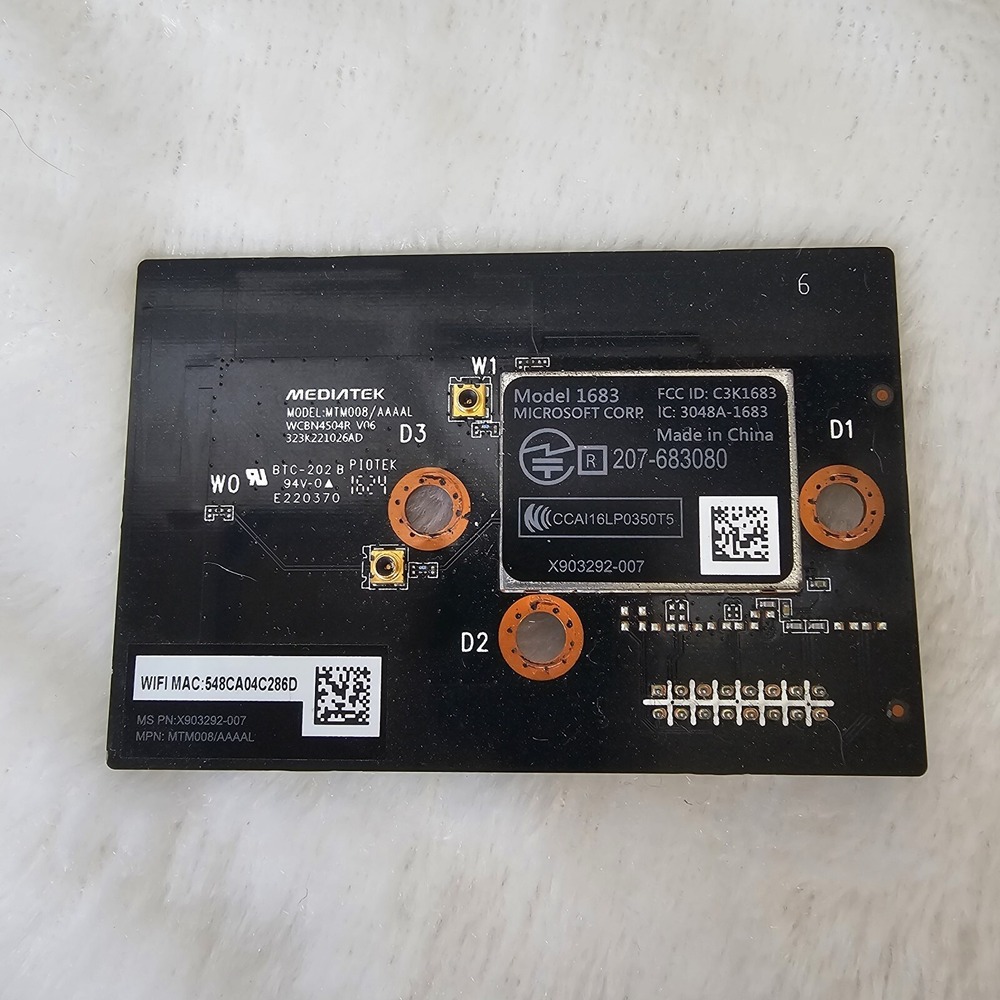 Microsoft Xbox One S WiFi Bluetooth Module Card 1683 MediaTek MTM008 X903292-007